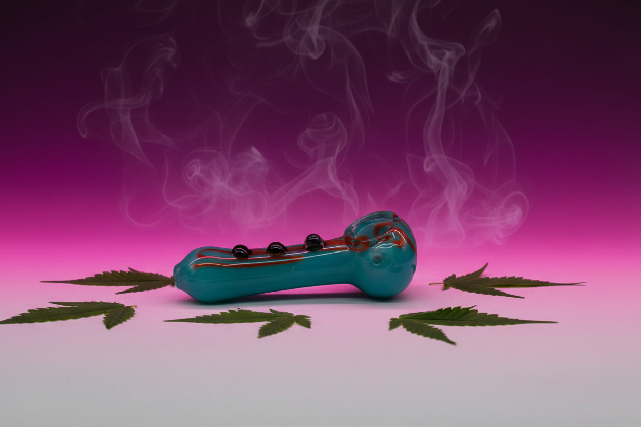 WTF HAND PIPE- GREEN 10- 6 INCHS